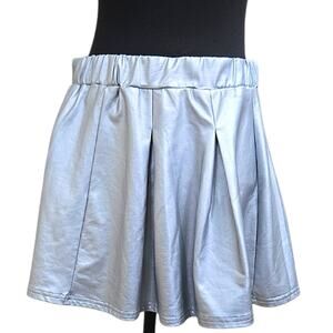 Metallic Silver Skater Skirt ✨